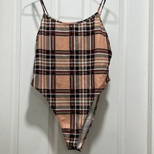 Plaid fitted bodysuit